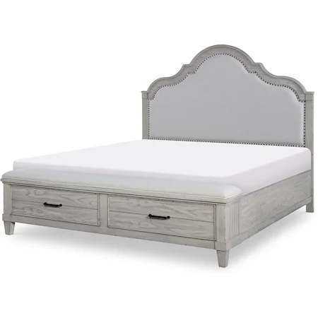 Queen Upholstered Panel Bed with Storage