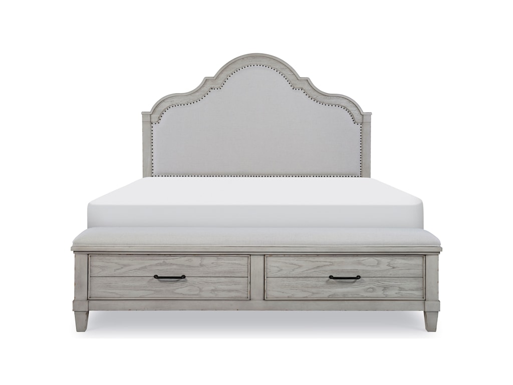Legacy Classic Belhaven Queen Upholstered Panel Bed With Storage Footboard Sheelys Furniture