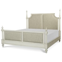 King Upholstered Bed with Turned Posts