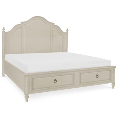 King Panel Bed with 2 Storage Drawers