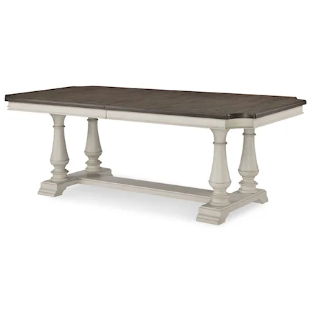 Trestle Table with 2 Leaves