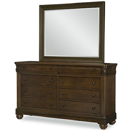 Dresser and Mirror Set