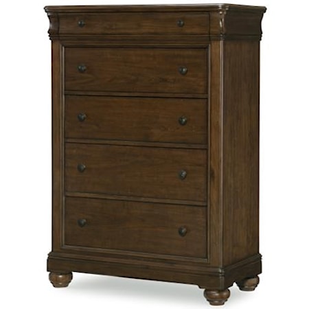 Traditional Drawer Chest with Felt Lined Top Drawers