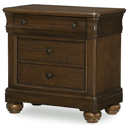 Traditional Nightstand with USB Port and Outlet