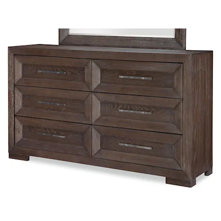 Transitional 6-Drawer Dresser with Felt-Lined Drawer and Jewelry Tray