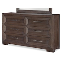 Transitional 6-Drawer Dresser with Felt-Lined Drawer and Jewelry Tray