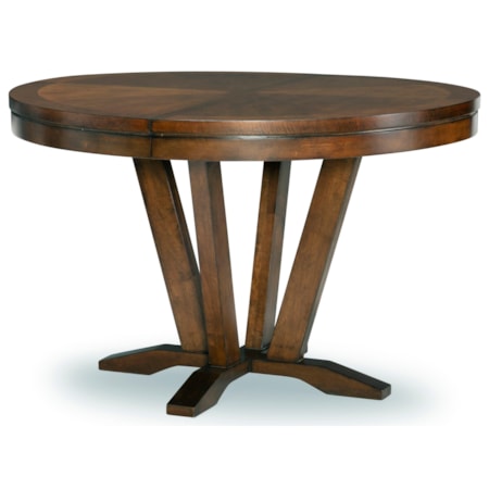 Transitional Round Pedestal Table with 1 18" Leaf