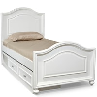 Twin Size Arched Panel Bed with Underbed Storage Unit