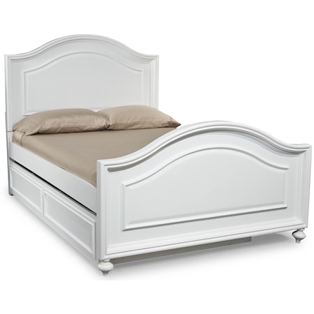 Full Size Arched Panel Bed with Trundle Drawer