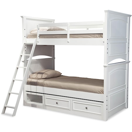 Classic Twin-over-Twin Size Storage Bunk Bed