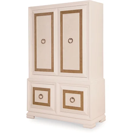 Armoire with Ring Pulls on Panel Doors