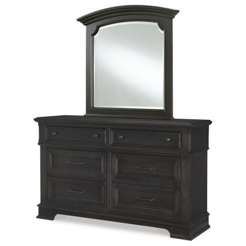Legacy Classic Townsend N8340-0200x1+N8340-1200x1 Transitional 6 Drawer  Dresser and Arched Mirror Set | Wayside Furniture & Mattress | Dresser +  Mirror Combo