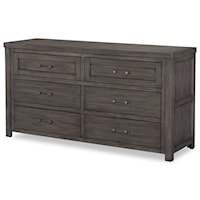 Rustic Casual Dresser with Barn Door Style Sides