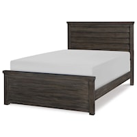Rustic Casual Full Panel Bed with Wood Paneling