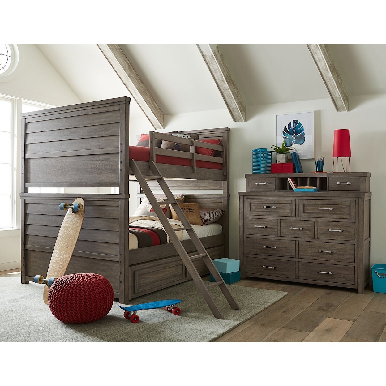 Legacy Classic Kids Bunkhouse Full over Full Bunk Bed with Trundle Storage