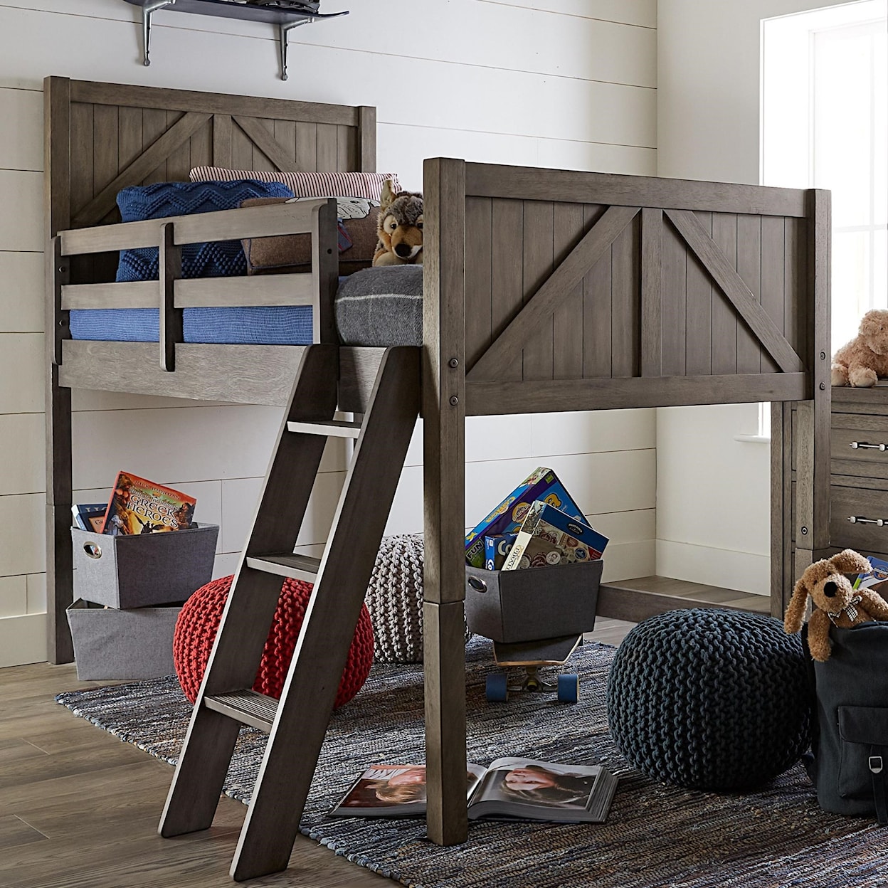 Legacy Classic Kids Bunkhouse Twin Mid Loft Bed