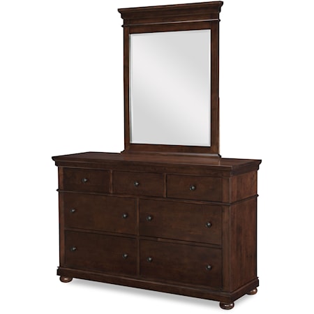 Dresser and Mirror Set