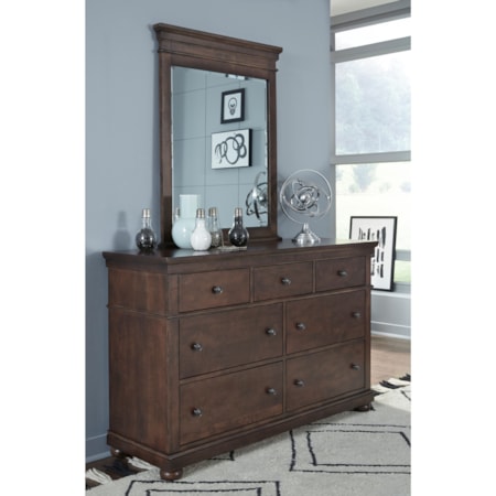 Dresser and Mirror Set