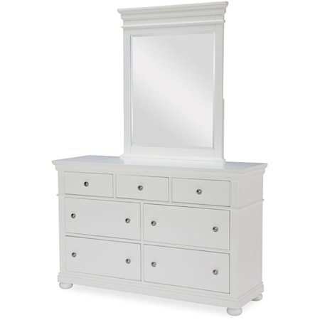 Dresser and Mirror Set