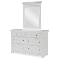 Transitional Dresser and Mirror Set