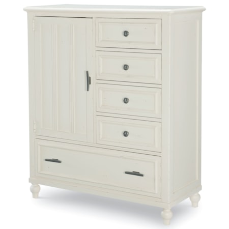 Transitional Door Chest with Pull Out Hanging Rod