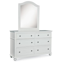 Classic Dresser with 6 Drawers and Arched Mirror