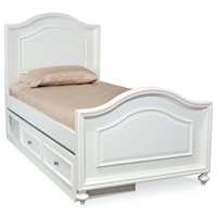 Twin Size Arched Panel Bed with Underbed Storage Unit