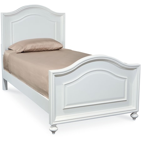Twin Size Panel Bed with Arched Headboard and Footboard