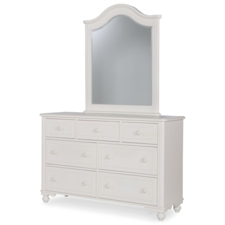 7-Drawer Dresser with Vertical Mirror