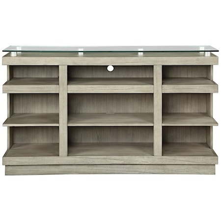 Contemporary 65" TV Cart with Glass Top