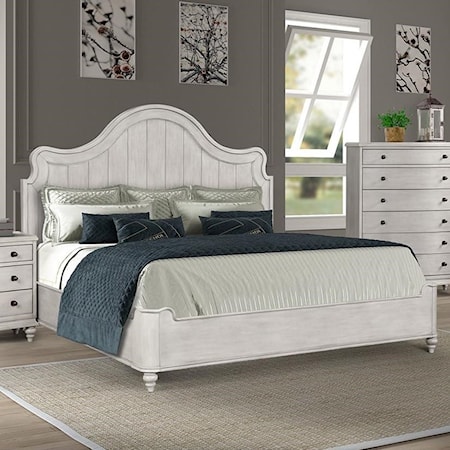 Cottage Style Queen Bed with Built-in USB Ports