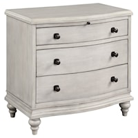 Transitional 3-Drawer Nightstand with Pull-Out Tray