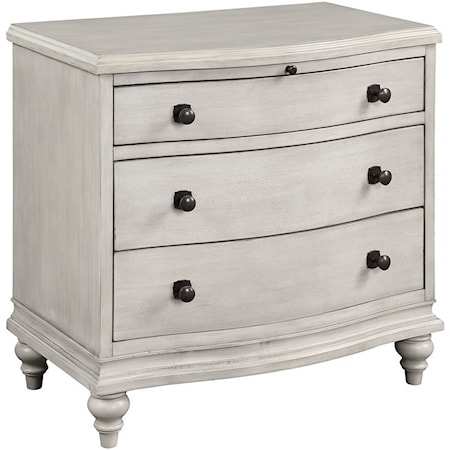 Transitional 3-Drawer Nightstand with Pull-Out Tray