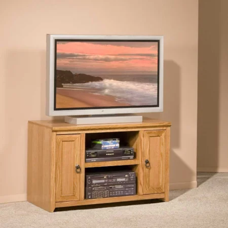 41" TV Cart With One Fixed Center Shelf