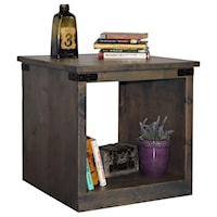 Farmhouse End Table with Open Design