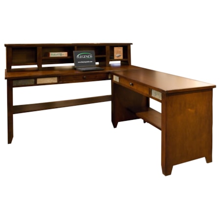 L Shape Corner Desk with Hutch
