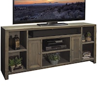 Rustic 64" TV Console with 2 Doors and 7 Shelves