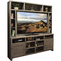Rustic Entertainment Unit with 2 Doors & Open Shelving