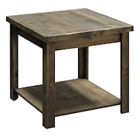 Rustic End Table with Bottom Shelf