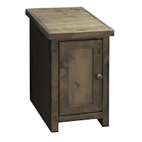 Rustic 1-Door Chair Side Table