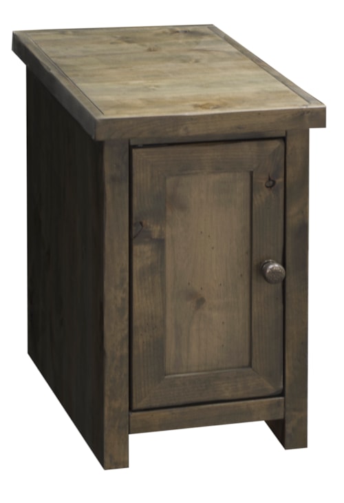 Rustic 1-Door Chair Side Table