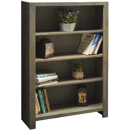 Rustic 48" Bookcase with Open Shelving
