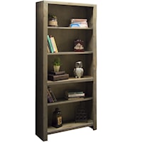 Rustic 72" Bookcase with 5 Shelves