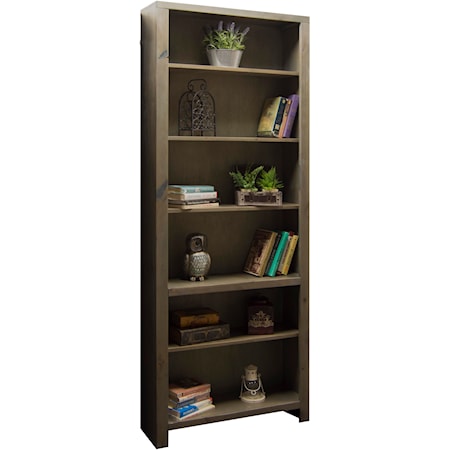 Rustic 84" Bookcase with 6 Shelves