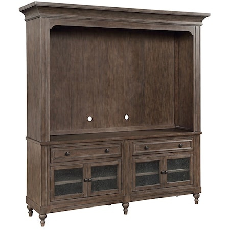 Traditional Entertainment Console & Hutch Set