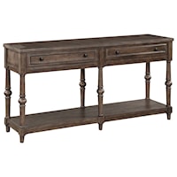 Traditional 2-Drawer Sofa Table with Bottom Shelf Storage