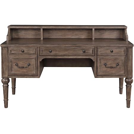 Traditional 4-Drawer Pedestal Desk