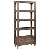 Traditional 1-Drawer Bookcase with Open Back