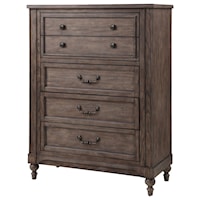 Traditional 5-Drawer Chest of Drawers with Felt-Line Top Drawer