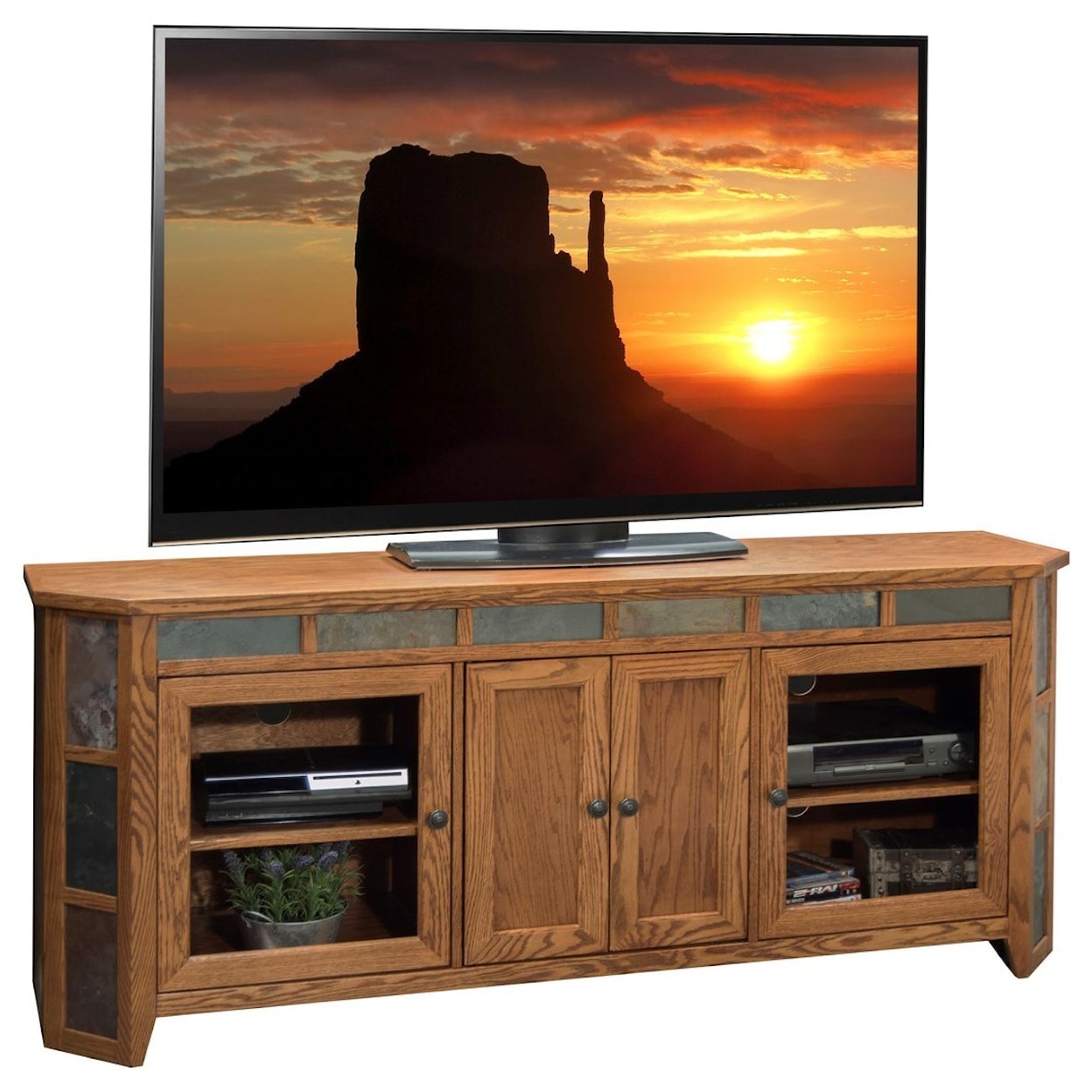 Legends Furniture Oak Creek 72" Angled TV Console